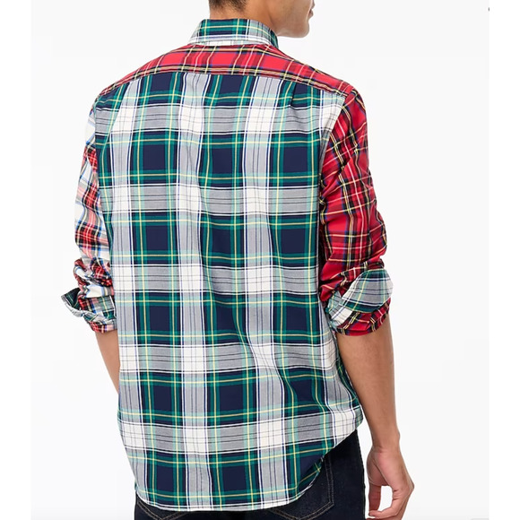 J Crew Factory Slim Untucked Holiday Tartan Plaid Button-up Shirt | Mens M, NEW! - Picture 5 of 5